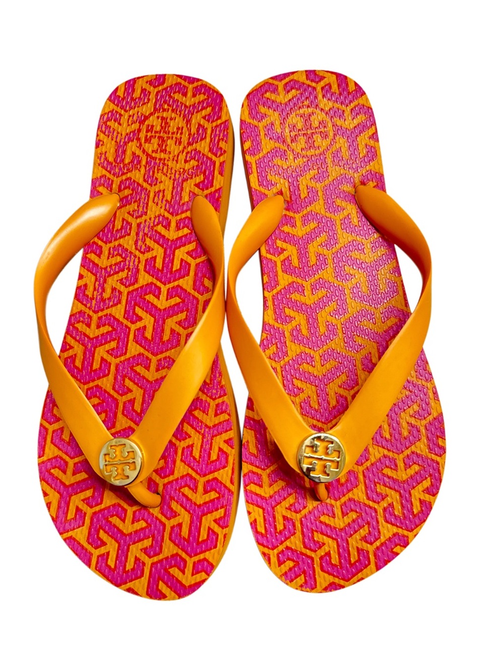 TORY BURCH GEOMETRIC PATTERN FLIP FLOPS